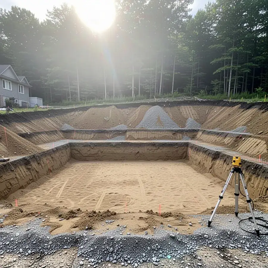 Benched basement excavation in Waterloo Moraine sand