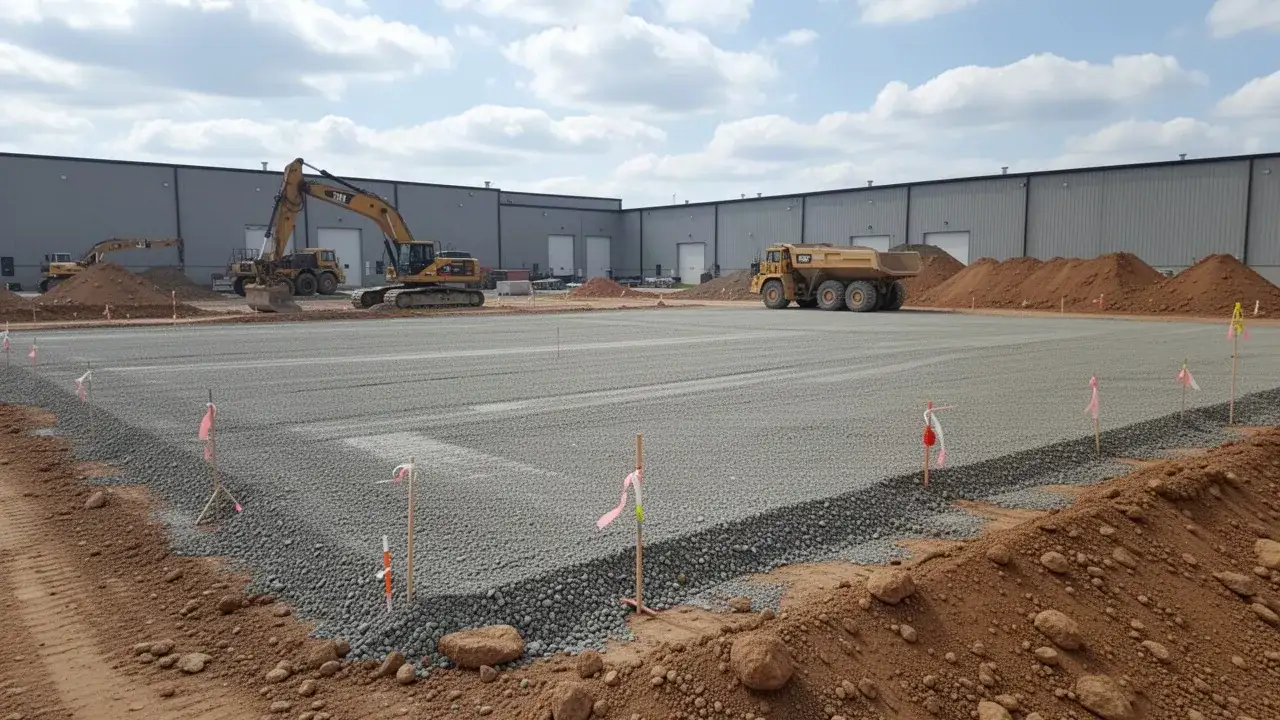 Commercial excavation for warehouse building pad in Cambridge