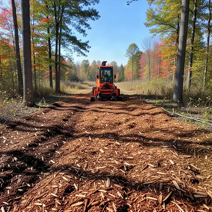 Forestry mulched brush on cleared acreage near Cambridge