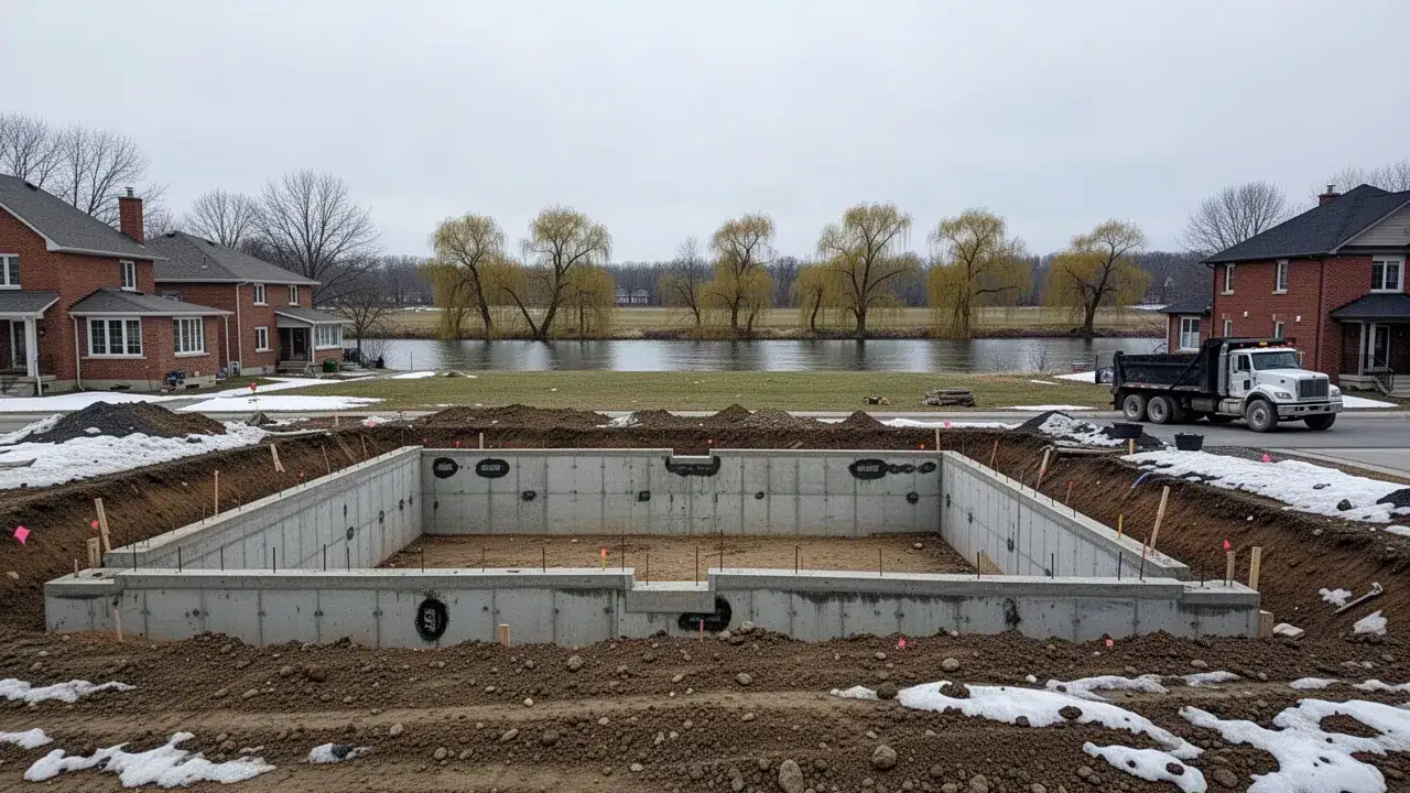 New foundation near the Nith River in New Hamburg