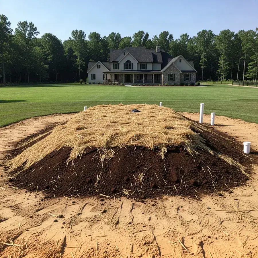 New raised septic bed on estate lot in Puslinch